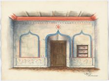 Restoration Drawing: Wall Painting, c. 1939. Creators: Geoffrey Holt, Harry Mann Waddell