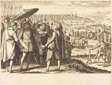 Restoration of the Aqueduct at Pisa, c. 1614. Creator: Jacques Callot