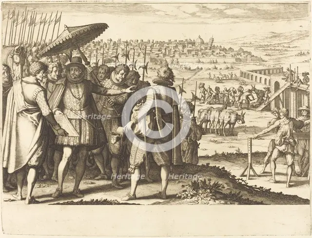 Restoration of the Aqueduct at Pisa, c. 1614. Creator: Jacques Callot.