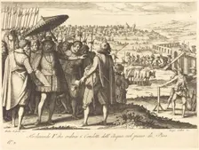 Restoration of the Aqueduct at Pisa, c. 1614. Creator: Jacques Callot