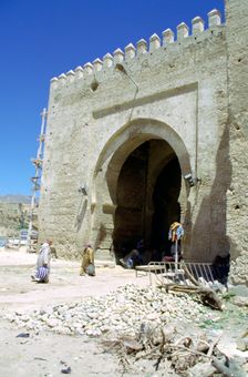 Restoration of the Bab Mahrouk gate, Morocco. Creator: Vivienne Sharp