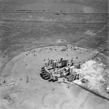 Restoration work at Stonehenge, Wiltshire, July 1958. Artist: Aerofilms