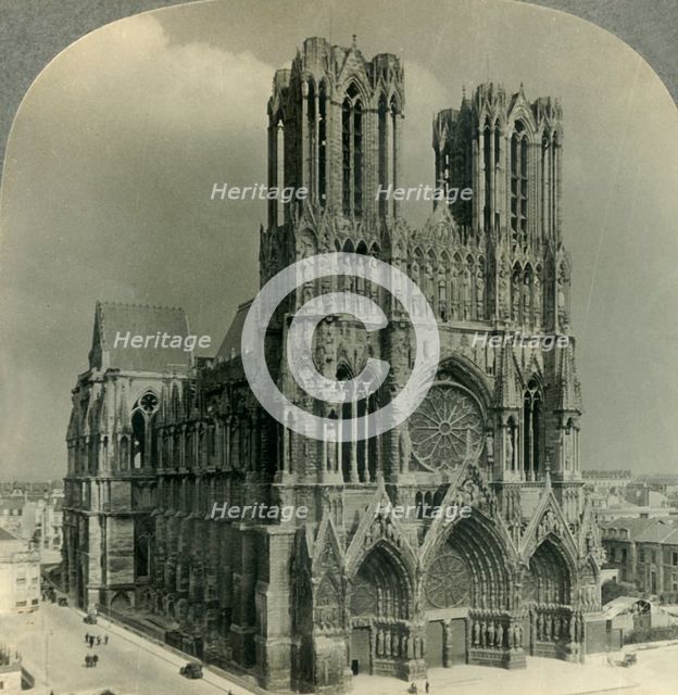 'Restored Cathedral of Reims, France', c1930s. Creator: Unknown.