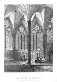 Restored Chapter House at Salisbury Cathedral, mid-late 19th century. Creator: Unknown