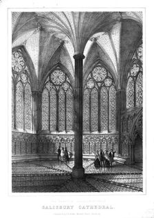 Restored Chapter House at Salisbury Cathedral, mid-late 19th century. Creator: Unknown