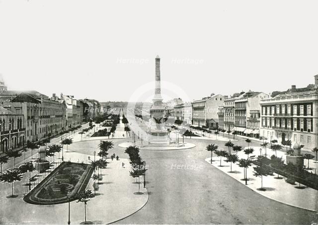 Restauradores Square, Lisbon, Portugal, 1895.  Creator: W & S Ltd.