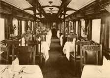 Restaurant Car on a Long-Distance Train, South African Railways 1930. Creator: Unknown