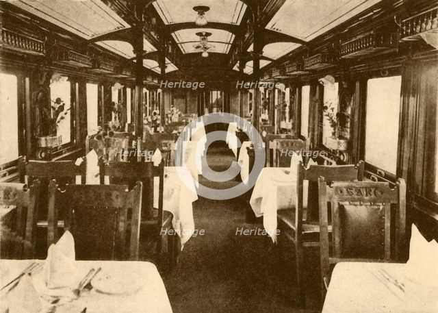 'Restaurant Car on a Long-Distance Train, South African Railways', 1930. Creator: Unknown.