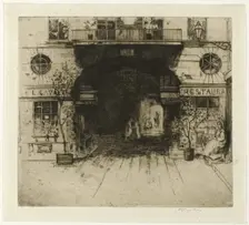Restaurant Cavalier, plate five from the Paris Set, 1904. Creator: David Young Cameron