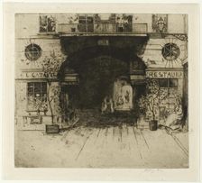 Restaurant Cavalier, plate five from the Paris Set, 1904. Creator: David Young Cameron