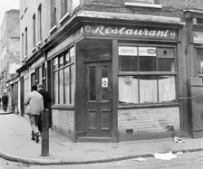 Restaurant on the corner of Old Montague Street, Whitechapel, London. Creator: Unknown