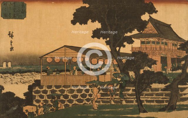 Restaurant Overlooking Tokyo, 19th century. Creator: Ando Hiroshige.