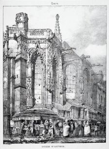 Restes et Fragmens dArchitecture du Moyen Age: Église St. Sauveur, Caën. Creator: Richard Parkes Bonington (British, 1802-1828)