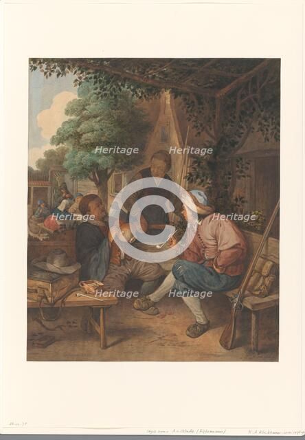 Resting travelers, 1869. Creator: Hendrik Abraham Klinkhamer.