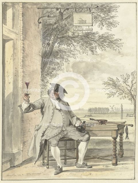 Resting traveller at De Mosse Knip Inn, 1706-1750. Creator: Cornelis Troost.