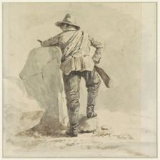 Resting boy, seen from the back, 1825-1893. Creator: Johann Bernard Klombeck