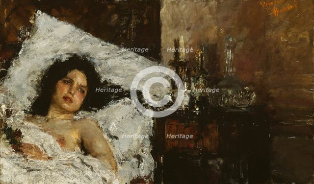 Resting, c. 1887. Creator: Antonio Mancini.