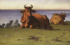 Resting Cows. Motif from Öland, 1901. Creator: Nils Kreuger