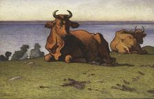 Resting Cows. Motif from Öland, 1901. Creator: Nils Kreuger
