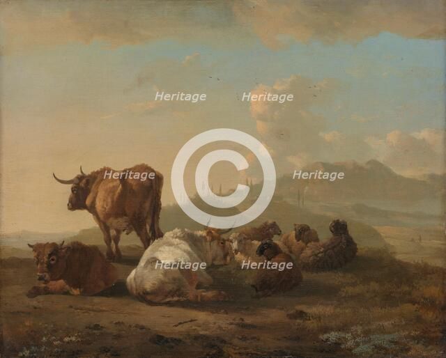 Resting herd, 1650-1694. Creator: Willem Romeyn.