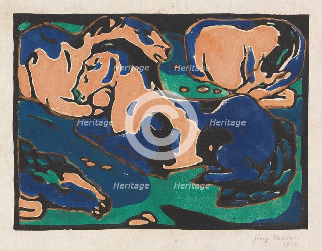 Resting horses, 1911-1912. Creator: Marc, Franz (1880-1916).