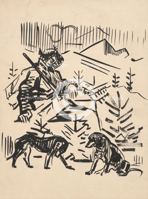 Resting hunter, 1940-1943. Creator: Arnold Peter Weisz-Kubincan.