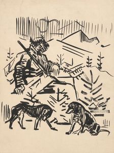 Resting hunter, 1940-1943. Creator: Arnold Peter Weisz-Kubincan