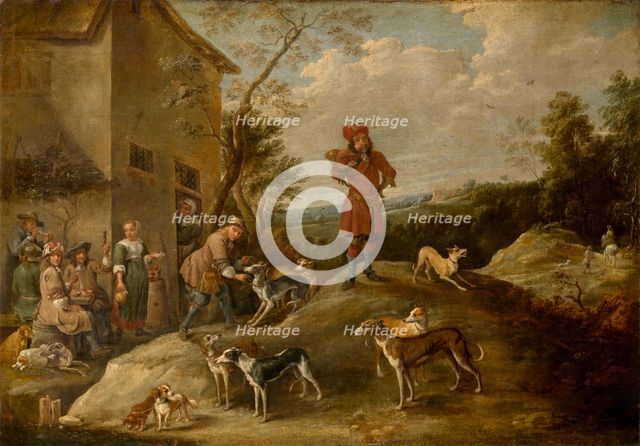 Resting Hunters, c1640-1690. Creator: David Teniers II.