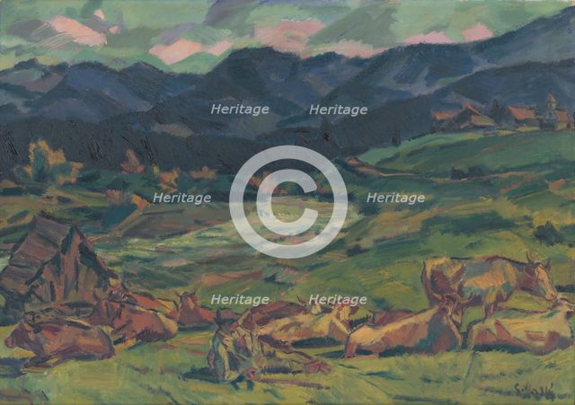 Resting in the Pasture, 1941. Creator: Gustav Mally.