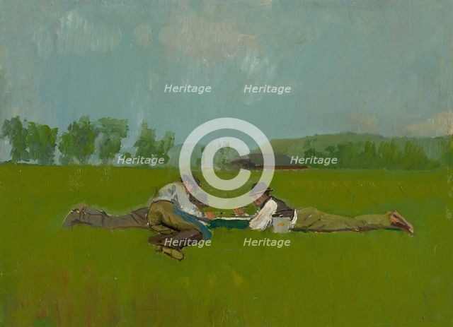 Resting Lads, 1880-1900. Creator: Ladislav Mednyanszky.