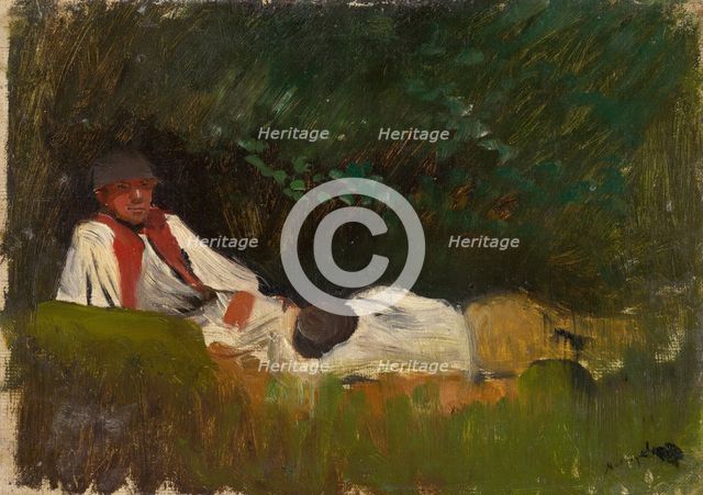 Resting Lovers, 1890-1900. Creator: Ladislav Mednyanszky.