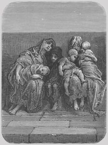 Resting on the Bridge 1872. Creator: Gustave Doré