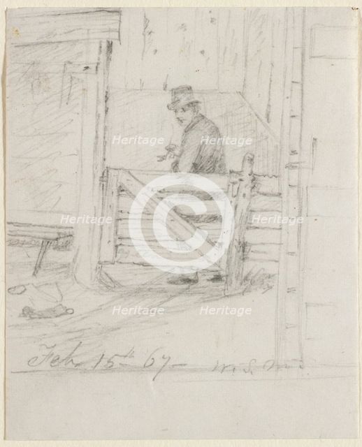 Resting on the Fence, 1867. Creator: William Sidney Mount (American, 1807-1868).