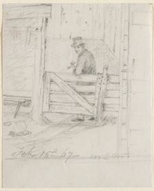 Resting on the Fence, 1867. Creator: William Sidney Mount (American, 1807-1868)