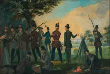 Resting on the march, 1846. Creator: Frantisek Klimkovic