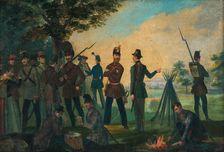 Resting on the march, 1846. Creator: Frantisek Klimkovic