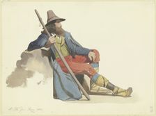 Resting shepherd of the Roman Campagna, 1851. Creator: Ludwig Thiersch