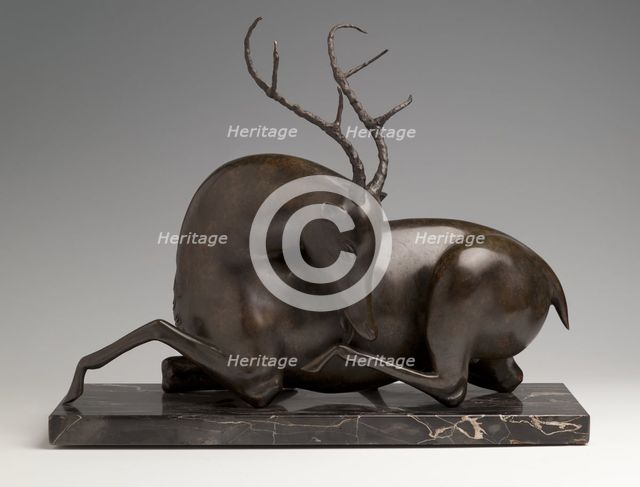 Resting Stag, c. 1915. Artist: Nadelman, Elie (1882-1946)