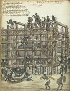 Restraining a Wild Elephant, 1785. Creator: Jan Brandes