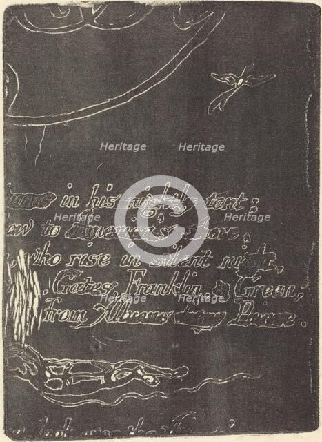 Restrike from fragment of cancelled plate for "A Prophecy", 1793. Creator: William Blake.