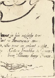 Restrike from fragment of cancelled plate for "A Prophecy", 1793. Creator: William Blake