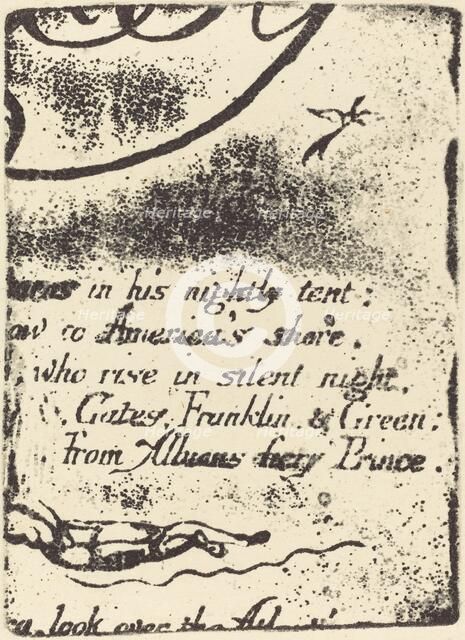 Restrike from fragment of cancelled plate for "A Prophecy", 1793. Creator: William Blake.