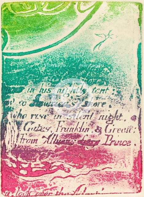 Restrike from fragment of cancelled plate for "A Prophecy", 1793. Creator: William Blake.