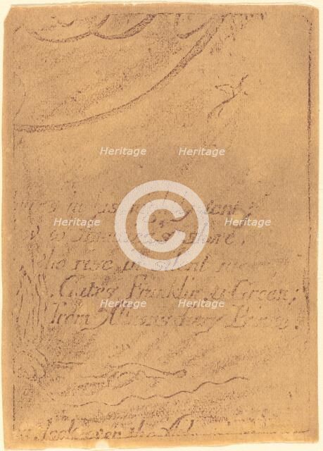 Restrike from fragment of cancelled plate for "A Prophecy", 1793. Creator: William Blake.