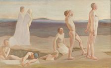Resurrection, study for the left side of the altarpiece at Tampere Cathedral, 1907. Creator: Magnus Enckell