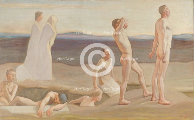 Resurrection, study for the left side of the altarpiece at Tampere Cathedral, 1907. Creator: Magnus Enckell.