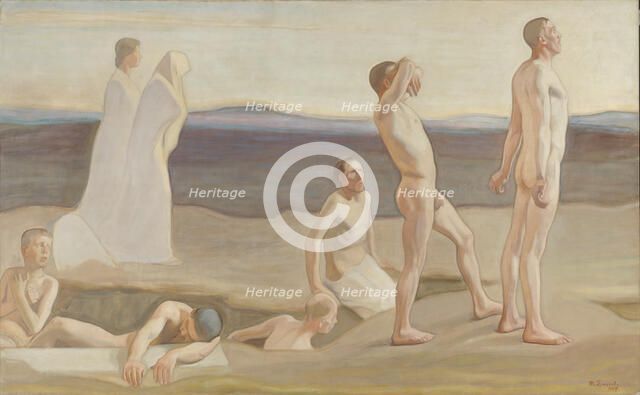 Resurrection, study for the left side of the altarpiece at Tampere Cathedral, 1907. Creator: Magnus Enckell.