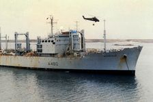 RFA Resource (A480), Falklands War, 1982. Creator: Luis Rosendo