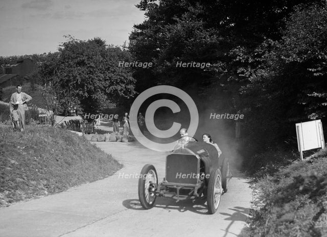 RGJ Nash driving Vieux Charles III, 1912 Lorraine-Dietrich, at the VSCC Croydon Speed Trials, 1937. Artist: Bill Brunell.