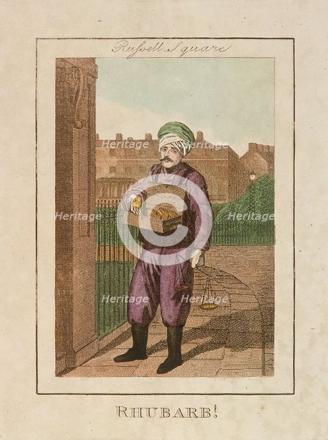 'Rhubarb!', Cries of London, 1804. Artist: Anon